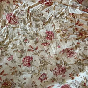 Pottery Barn Floral Duvet Cover in Cream, Pink, Green